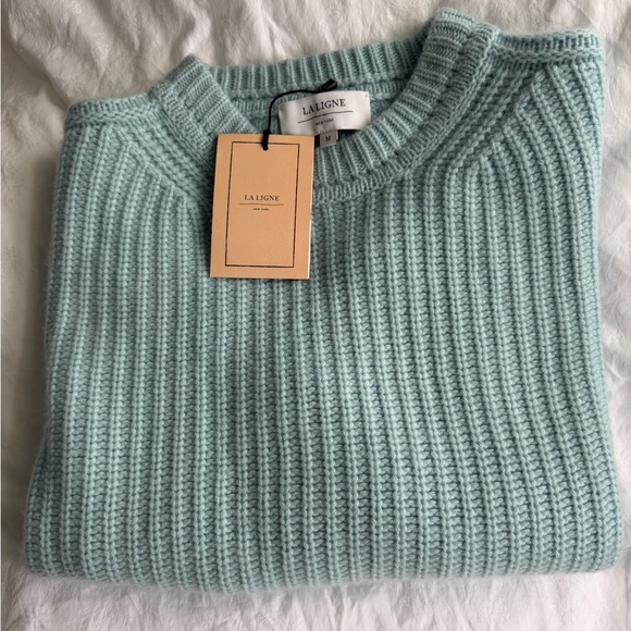 La Ligne Toujours Cashmere Sweater in Light Blue - Picture 4 of 4